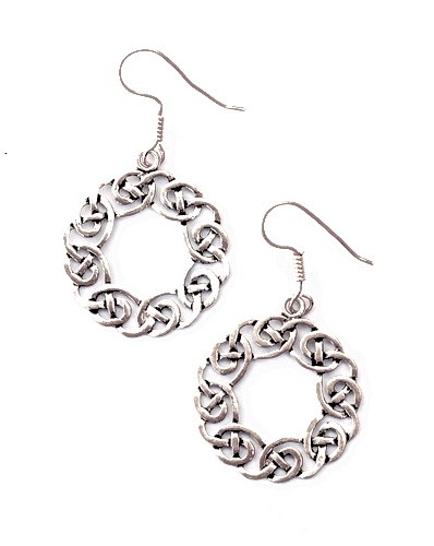 [07 OR 4 Kranz.b] Paar Bronzeohrringe 'Knotenband' - Accessoire, Schmuck für Mittelalter, LARP und Alltag (Bronze)
