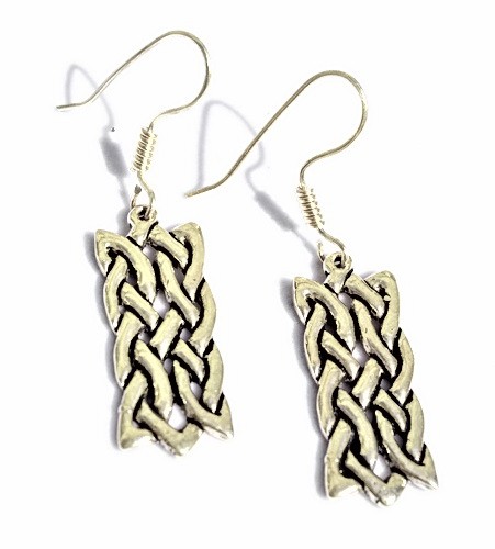 Paar Bronzeohrringe 'Keltisches Rechteck' - Accessoire, Schmuck für Mittelalter, LARP und Alltag