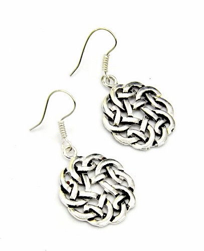 [07 OR 3 Knoten.b] Paar Bronzeohrringe 'Keltischer Knoten rund' - Accessoire, Schmuck für Mittelalter, LARP und Alltag (Bronze)