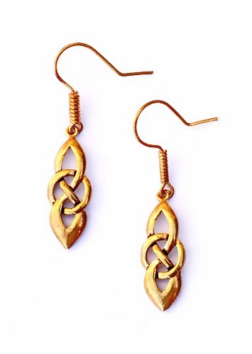 [07 OR 1 DoKno.b] Paar Bronzeohrringe 'Doppelknoten' - Accessoire, Schmuck für Mittelalter, LARP und Alltag (Bronze)