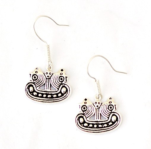 [07 OR 3 Schiff.b] Paar Bronzeohrringe 'Bornholm' - Accessoire, Schmuck für Mittelalter, LARP und Alltag (Bronze)