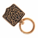 Orientalischer Wikinger-Beschlag mit Ring - Bronze Wikinger Gürtelzubehör