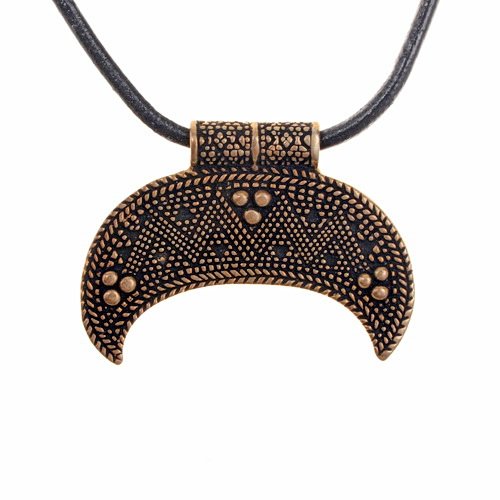[0 Lunula A.b] Lunula-Amulett - klein  - Accessoire, Schmuck für Mittelalter, LARP und Alltag (Bronze)