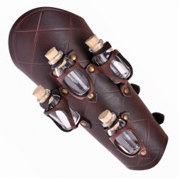 [03 Bracer-TRA 4.kl.br] Armschützer mit vier Trankflaschen (braun, klein)