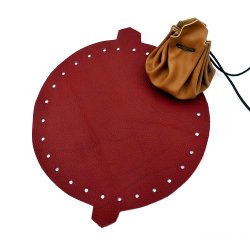 [01 B-Rohling 3.fa.du] Lederbeutel-Rohling - groß (dunkelbraun)