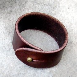 [03 A-ein 3.kl.br] Leder-Armband in 3 cm Breite (braun, klein)