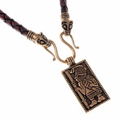 [07 CO Fossi / Vendel.br] Collier "Fossi" mit Vendel-Krieger (65 cm braun)