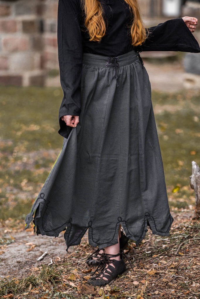 [4002b.gr.s/] Mittelalterrock mit Stickerei "Svenja" Blau (S/M)