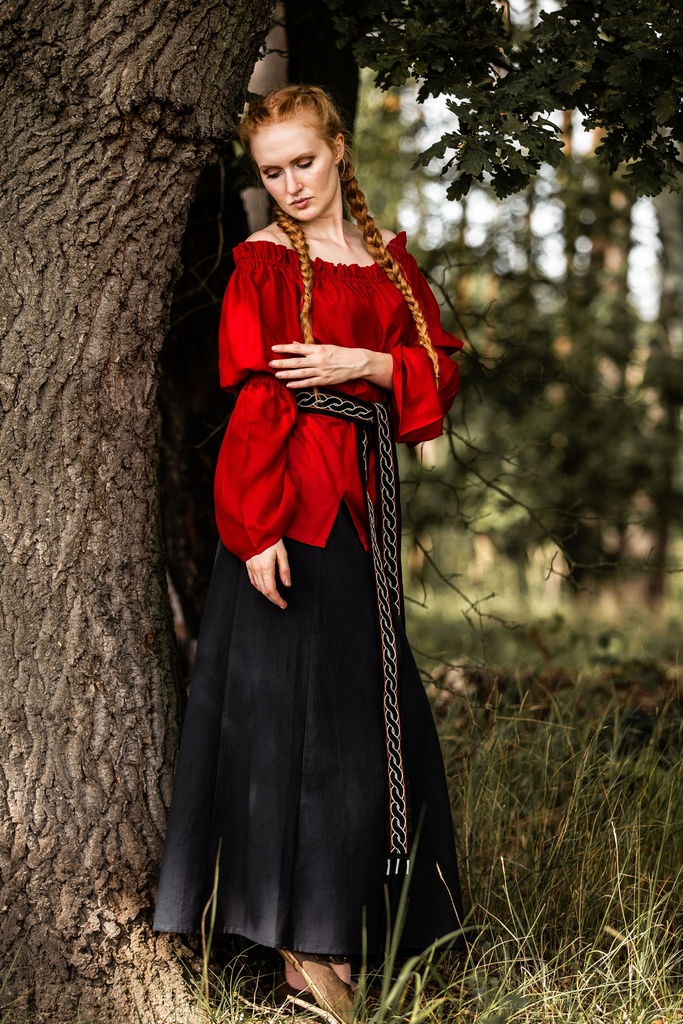 Bluse aus 100% Baumwolle Mittelalter Larp