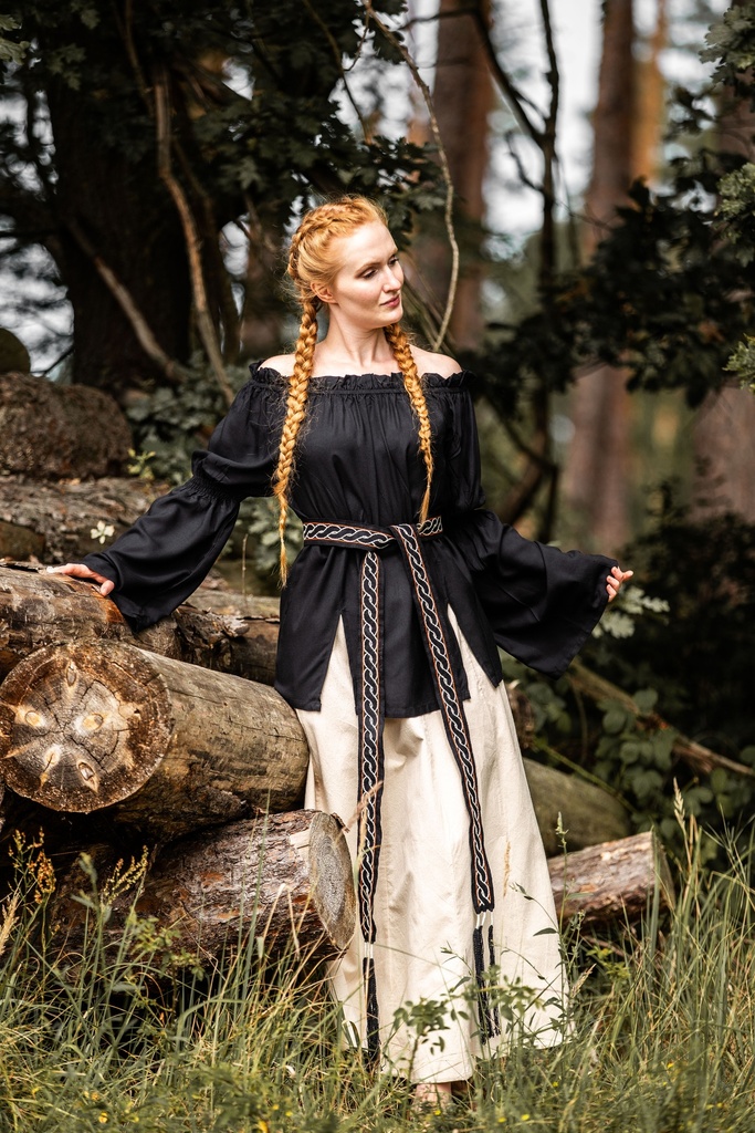 [2076s.gr.s/] Bluse aus 100% Baumwolle Mittelalter Larp (S/M)