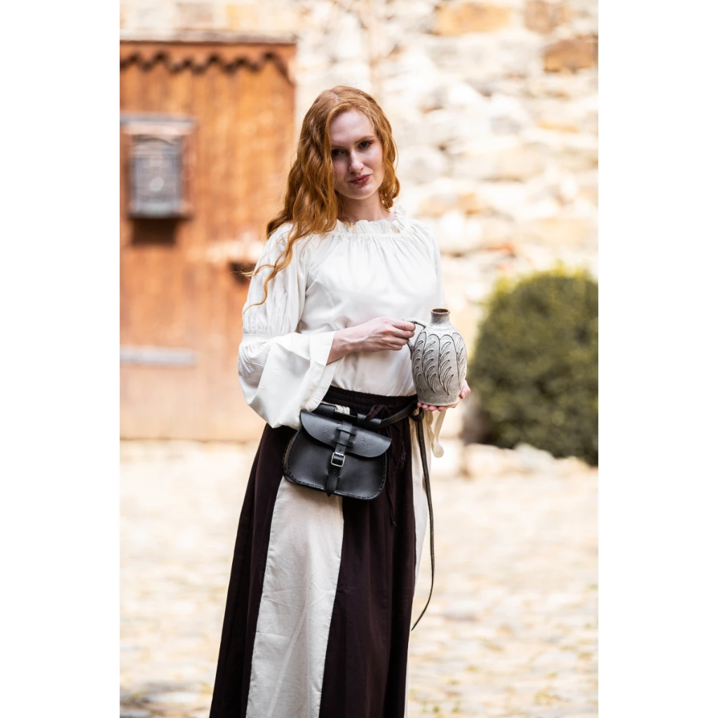 [2076n.gr.s/] Bluse "Emma" Natur - die Klassische Mittelalterbluse (S/M)