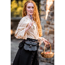 Bluse aus Baumwolle mit Spitzenband Historisches Kostüm für Mittelalter und Larp