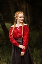 Mittelalterbluse mit Spitze "Bettina"Rot