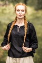 Mittelalterbluse mit Spitze "Bettina" Schwarz
