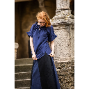 Mittelalterbluse Kurzarm "Verena" Dunkelblau