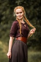 Mittelalter Kurzarmbluse "Sandra" Dunkelbraun