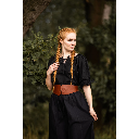 Mittelalter Kurzarmbluse "Sandra" Schwarz