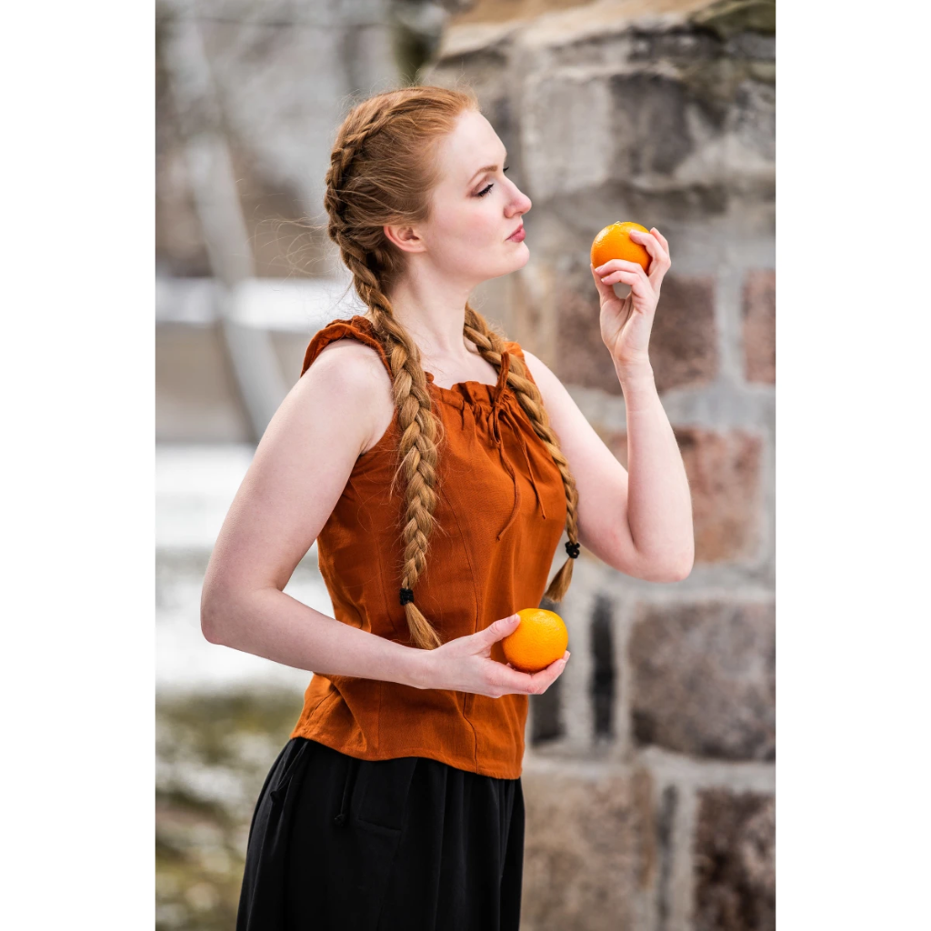 [127rt.gr.xs] Ärmellose Sommerbluse "Adele" Rost (XS)