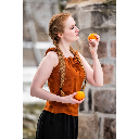 Ärmellose Mittelalter Bluse Baumwolle