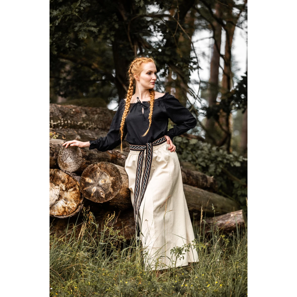 [2026s.gr.xs] Mittelalterbluse "Edith" Schwarz (XS)