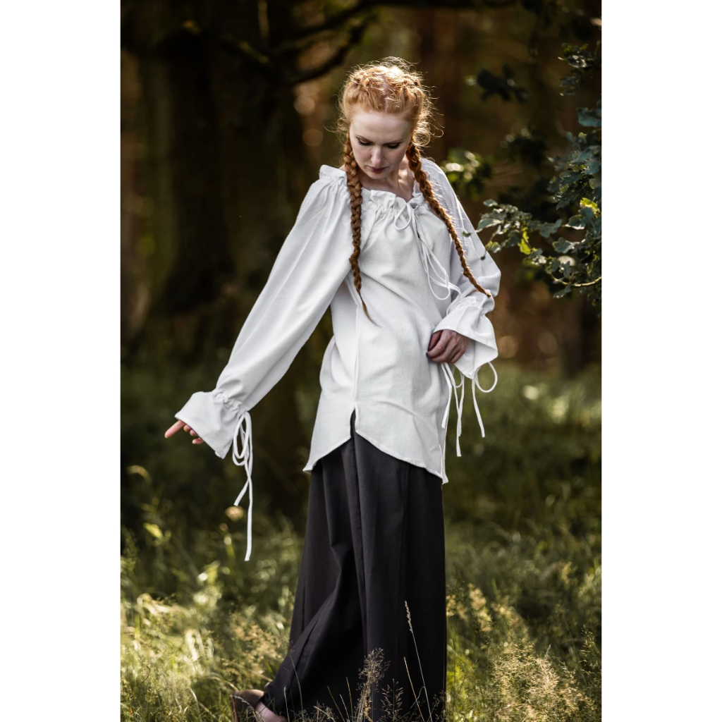 [2108w.gr.s] Mittelalterbluse "Morgan" Weiß (S)
