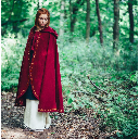  Umhang Cape "Ásidís" bestickt mit Kapuze - Wollumhang Rot