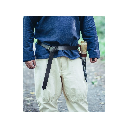 Ringgürtel "Conrad" mit Lederriemen Schwarz