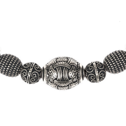 [7 PEKE Freydis A.va.ve] Wikinger-Halskette "Freydis" - A (Versilbert)