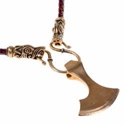 [07 CO Got / Bart.br] Collier "Gotland" mit Bartaxt (65 cm braun)