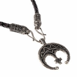 [07 CO Ters / Lun.va.65] Collier "Terslev" mit Kreuz-Lunitsa Amulett (65 cm braun)