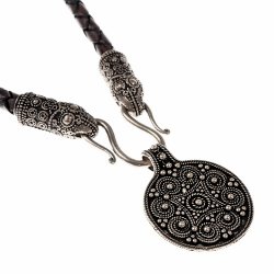 [07 CO Ters / Filigr 2:.va.65] Collier "Terslev" mit Filigran-Amulett (65 cm braun)