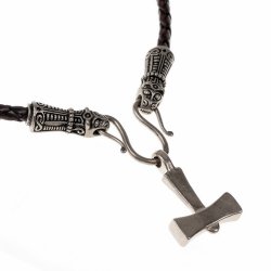 [07 CO Mand / Laeby.br] Collier "Mandermark" mit Läby-Mjölnir (65 cm braun)