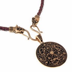 [07 CO Fossi / Broa.br] Collier "Fossi" mit Amulet im Broastil (65 cm braun)