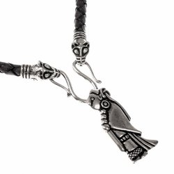 [07 CO Fossi / Walk.va.65] Collier "Fossi" mit Walküre-Amulett (65 cm braun)