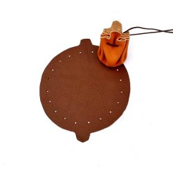 [01 B-Rohling 1.fa.du] Lederbeutel-Rohling - klein (dunkelbraun)