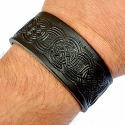 [03 A-G 3 FB.kl.br] Leder-Armband in 3 cm Breite - Flechtband (braun, klein)