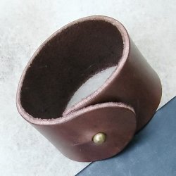 [03 A-ein 4.fa.br.gr.kl] Leder-Armband in 4 cm Breite (braun, klein)