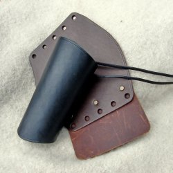 [03 Schü-L.br] Leder-Armschützer - lang (braun)