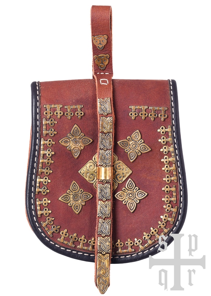 [1664000153] Birka Tasche, Wikinger-Gürteltasche aus Leder