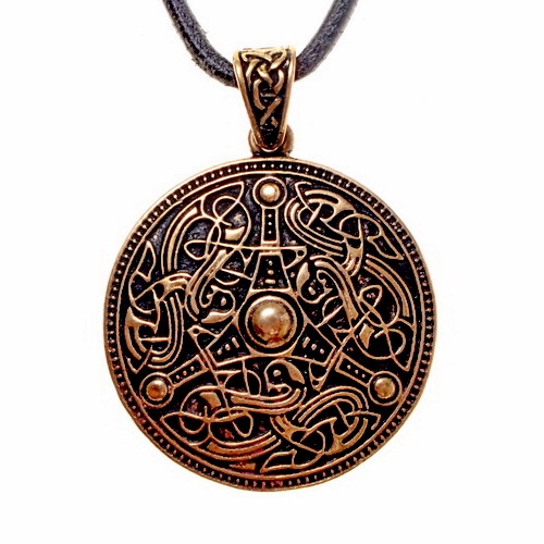 [0 Broa-Disc] Oseberg Amulett Bronze  - Replik Nachbildung nach Originalfund (925 Sterlingsilber)