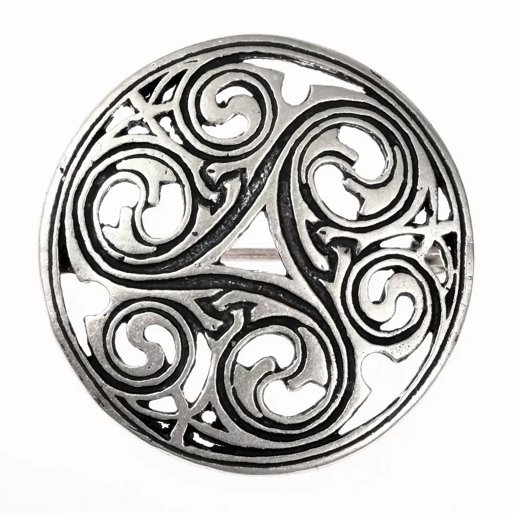 [07 Br Trisk.b] Keltische Brosche "Triskelion" (Bronze)