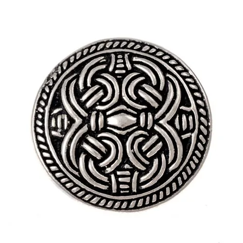 [07 Br Mifi.b] Kleine Scheibenfibel mit Knotenmotiv (Bronze)