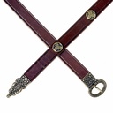 Spätantiker Gürtel mit Riemenende und Beschlägen in braun oder schwarz