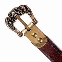 [1 Wik-15 Birka.bra] Wikingergürtel "Birka" - 1,5 cm (braun, Ja)