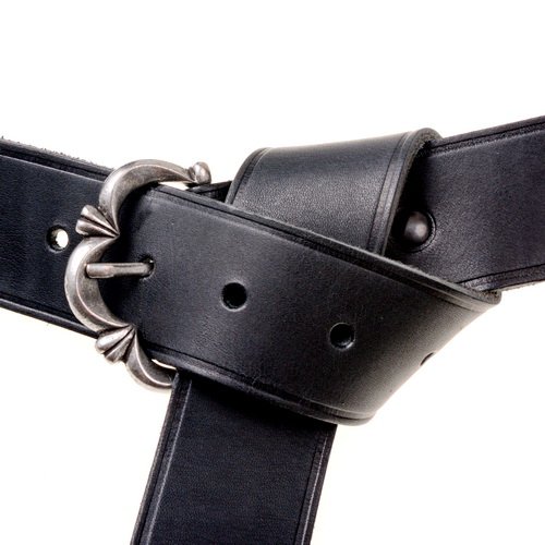 [10 MA 4:A.kl.br.si] Mittelaltergürtel Leder Gürtel 4,0 cm in zwei Längen und Farben (S, braun, silber)