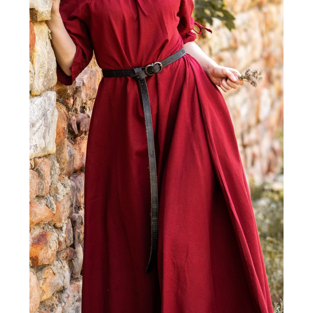 [5165s.gr.15] Keltischer Ledergürtel "Merle" Schwarz (150 cm)