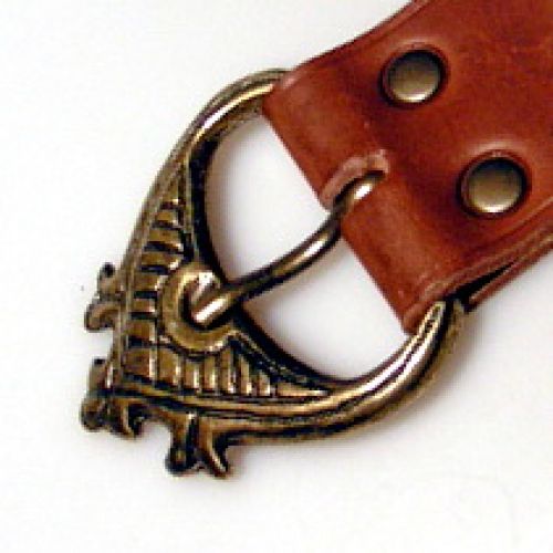 [10 MA 45.kl.br.si] Hochmittelalter Leder Gürtel 4,5 cm (S, braun, silber)