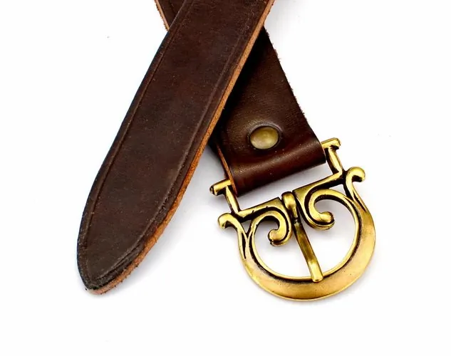 Römer-Gürtel aus Leder - 3 cm / Klassisch