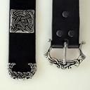 Wikinger Gürtel im Ringerike Stil mit Riemenende und Ziernieten, 4 cm Langgürtel