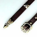 Spätmittelalter Ledergürtel mit Riemenende und Nieten 1,5 cm - Accessoire für Mittelalter Reenactment, Larp & Fantasy Gewandung